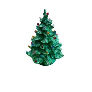 Ceramic Light Up Christmas Tree With Cord Multicolored Lights